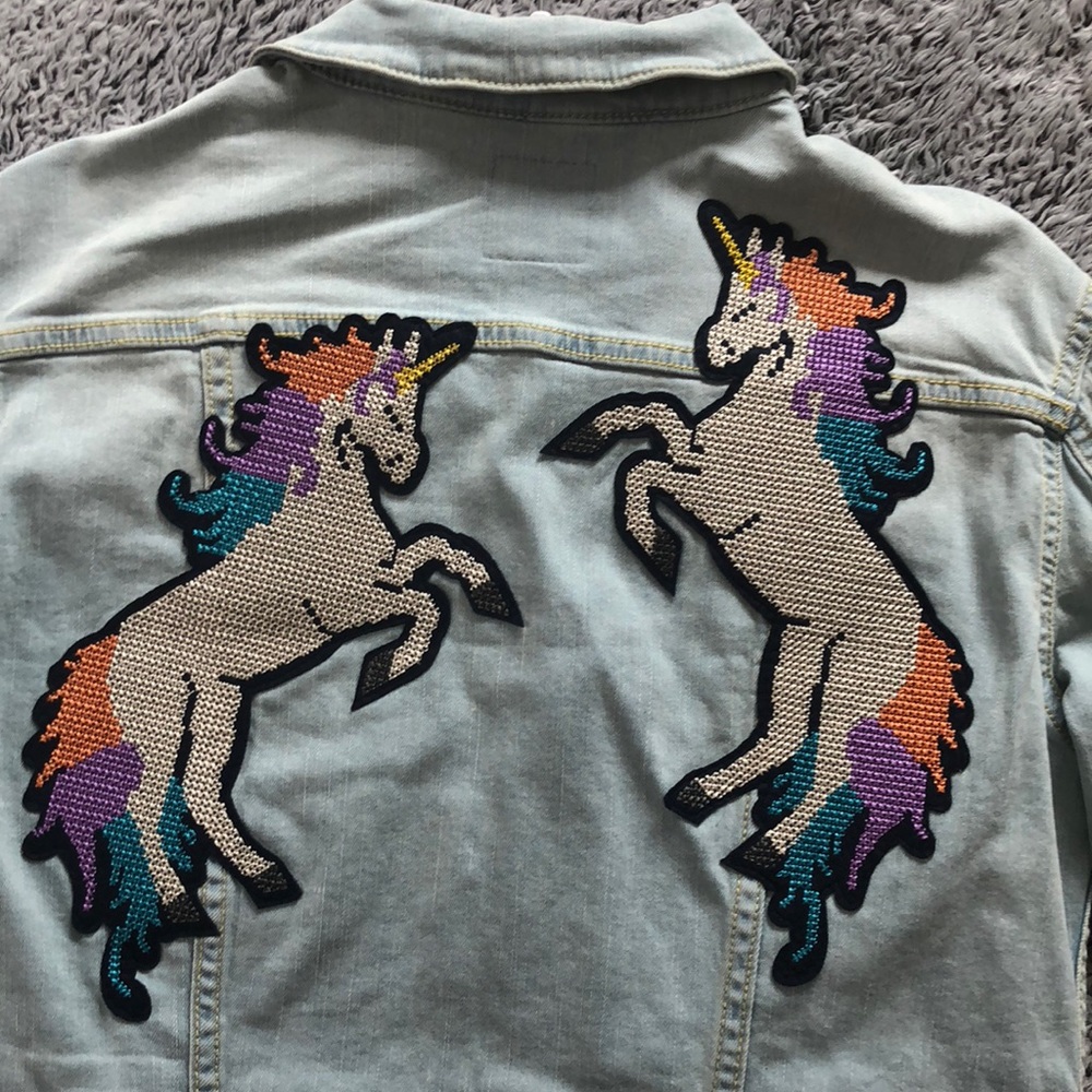 Rare Unicorn Lularoe Jaxon Jean Jacket